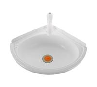 Toyvian Lavabo Mural D'angle en Plastique Blanc, Lavabo Triangulaire, Installation Murale, Nettoyage Facile, pour Salle de Bain et Balcon, Petit Espace