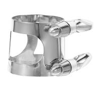 Toyvian Ligature Nickelée pour Clarinette Soprano Sib, Réglage à Double Vis, Clip Compatible Embouchure, Accessoire Musique pour Instrument à Vent en Métal Argenté