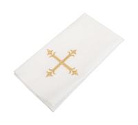 Toyvian Linge D’autel Purificatoire 44 X 25 Cm en Coton et Lin Blanc Brodé avec Croix, Serviette de Communion Liturgique pour Messe Catholique et Cérémonie Religieuse