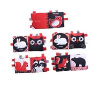 Toyvian Livre en Tissu Noir Et Blanc pour Bébé, Livret Éducatif D’éveil Sensoriel Petit Format, Jouet Pédagogique Animal Océan, Stimulation Cognitive Et Visuelle pour Maison, Exemplaire Oiseau