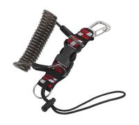 Toyvian Longe de Plongée sous-Marine Rétractable avec Clip à Dégagement Rapide Corde de Sécurité en Acier Inoxydable Dragonne Noire avec Motif Drapeau de Plongée Équipement Anti-Perte