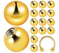 Toyvian Lot 20 Perles en Vrac en Acier Titane pour Bijoux de Corps, Boules de Rechange Piercing Adaptées aux Piercings Nombril et Lèvres