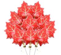 Toyvian Lot de 10 Ballons en Aluminium en Forme de Feuille D'érable : Jolis Ballons en Forme de Feuille D'érable, Parfaits pour Une Fête D'automne, Une Décoration Automnale Ou Comme Cadeaux
