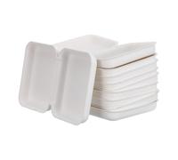 Toyvian Lot de 10 Boîtes à Savonnette Biodégradables en Pâte à Papier Blanche 12x9x3,6 Cm, Porte-savonnette Portable et Ventilé pour Salle de Sport, Voyage, Randonnée et