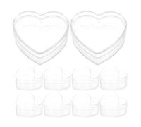 Toyvian Lot de 10 Boîtes de Cœur Transparentes 64X54X30Mm en Plastique avec Couvercle Porte-Bonbons Polyvalent pour Mariage Rangement Bijoux DIY Coffrets Présents Saint-Valentin