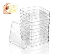 Toyvian Lot de 10 Boîtes de Pétri en Ps avec Couvercles Sécurisés, Plaques Carrées 10x10cm pour Culture de Plantes et Recherche Scientifique en Laboratoire