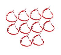 Toyvian Lot de 10 Bracelets Rouges Tissés la Main, Cordon en Ficelle Ajustable, Bracelet Unisexe pour Décoration et Usage Quotidien, Taille Unique, Style Délicat et Résistant