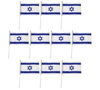 Toyvian Lot de 10 Drapeaux D'encouragement Israël en Polyester Impressions Nettes et Couleurs pour Décoration de Fêtes et Événements Sportifs