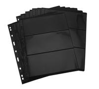Toyvian Lot de 10 Feuilles D’Album Noir Recto-Verso 3 Rangées 9 Perforations pour Collection de Timbres Feuillets Mobiles Porte-Timbres pour Rangement et Classement des Timbres