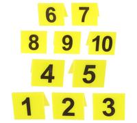 Toyvian Lot de 10 Marqueurs de Preuves en Acrylique Jaune, Décorations de Fête Thème des Meurtres, Accessoires Jeu Détective pour Soirée Halloween, Numéros de Table Originaux