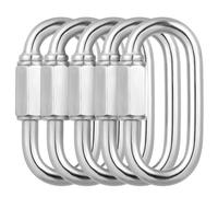 Toyvian Lot de 10 Mousquetons de Sécurité M5 en Acier Inoxydable pour l'escalade, Le Camping, La Randonnée, Les Porte-clés Et L'équipement de Plein Air.