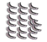 Toyvian Lot de 10 Paires de Faux Cils Noirs Strass Multicolores Extensions de Cils Épais et Dramatiques pour Scène Cosplay et Soirées
