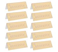 Toyvian Lot de 10 Panneaux Réservés en Acrylique Doré Double Face, Chevalets Compacts pour Réservation de Table au Restaurant, Mariage, Cérémonie et Événements, Décorations de