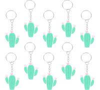 Toyvian Lot de 10 Porte-clés Mignons de Cactus en Plastique Léger Vert Clair, Petit et Pratique pour Paquet ou Clés, pour DIY ou Présent D'anniversaire Garçon et Filles