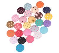 Toyvian Lot de 100 Boutons à Pois Ronds et Plats en Tissu Multicolore pour Couture DIY Accessoires Faits Main Boutons à Coudre Décoratifs pour Vêtements Paquet et Loisirs Créatifs