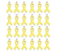 Toyvian Lot de 100 Breloques Pendentif Ruban en Alliage Jaune de Cœur, Accessoire Polyvalent et Facile à Assortir pour Vêtements ou Présents Exprimant L'amour