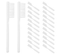 Toyvian Lot de 100 Brosses à Dents de Prison à Poils Souples Manche Court Ergonomique Brosse à Dents Miniature Blanche Compacte pour Prothèses Dentaires et Usage en Milieu Carcéral
