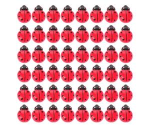 Toyvian Lot de 100 Figurines en Résine de Coccinelles à Sept Points, Accessoires Miniatures pour Maison de Poupée, Décor Micro-Paysage DIY, Ornements Minuscules pour Décoration Intérieure