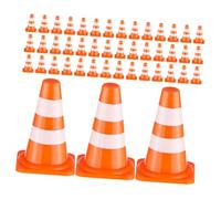 Toyvian Lot de 100 Mini Cônes de Signalisation Orange pour Garçon et Filles, Jouet de Circulation Éducatif, Plastique Solide, Simulation Routière Interactive, Apprentissage Signalisation,