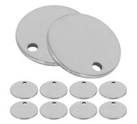 Toyvian Lot de 100 Pendentifs Ronds Vierges en Acier Inoxydable 10 Mm, Ébauches à Graver pour Loisirs Créatifs, Porte-noms Personnalisés et Étiquettes Métalliques à Estamper