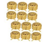 Toyvian Lot de 12 Boîtes à Dragées Rondes en Polypropylène Gaufré Doré Boîtes de Rangement pour Bonbons Mariage Légères et Réutilisables pour Fêtes Anniversaires et Réceptions