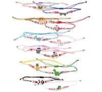 Toyvian Lot de 12 Bracelets Garçon et Filles Perlés Décoratifs Pendentifs Dessin Animé, Couleurs Lumineuses, Taille Ajustée pour Tout-petit, Bracelets de Vacances et Fête