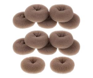 Toyvian Lot de 12 Chignons Donuts Moyens 8 CM Couleur Amande Accessoire Coiffure pour Femmes Outil pour Réaliser Chignon de Beignet Adapté Cheveux Épais Usage Quotidien et Événements