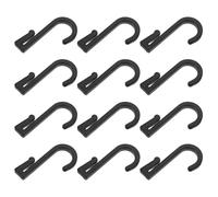 Toyvian Lot de 12 Crochets en J en Plastique Noir 2 MM pour Panneau Perforé Petits Crochets Suspendre Multifonctionnels pour Armoires la Cuisine et Salle de Bain Suspendre Torchons et