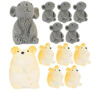 Toyvian Lot de 12 Figurines Miniatures en Résine Artisanale - Souris et Hamsters - Décoration Micro-Paysages, Accessoires Photo et Présent Animalier - 2,5 CM, Surface Lisse, Couleur