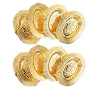 Toyvian Lot de 12 Mini Assiettes à Dessert Dorées 102 X 75 CM en Matériau Solide Plateaux de Service pour Mariage Fête et Présentation de Collations Porte-Gâteaux Élégants pour