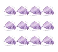 Toyvian Lot de 12 Paquet à Perruques en Satin Léger 15X20 CM Pochettes à Cordon Couleur Lavande Protection Anti-Humidité pour Rangement et Voyage Paquet Pratiques pour Coiffure et