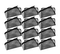 Toyvian Lot de 12 Paquet Filtrants en Maille Robuste Noire 15x20 Cm Réutilisables avec Fermeture Éclair pour Aquarium, Paquet de Filtration Lavables pour Médias Filtrants, Filtration Eau