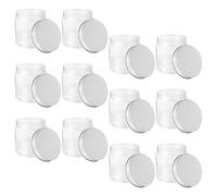 Toyvian Lot de 12 Petits Pots avec Couvercle en Verre Transparent 250Ml, Bocaux Multifonctionnels Hermétiques avec Couvercle Aluminium, Faciles à Nettoyer, Conservation Miel et Confitures