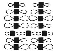Toyvian Lot de 15 Sangles Élastiques Tactiques Noires Organisateur de Sangles pour Paquet à Dos Fixations Résistantes pour Équipement Extérieur Compatible Randonnée Camping et Survie
