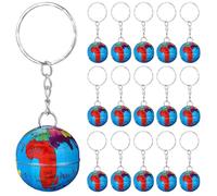Toyvian Lot de 16 Porte-Clés Globe Terrestre en Métal Résistant Mini Pendentifs Colorés pour Paquet à Dos Loisirs Créatifs et Présents d'Anniversaire