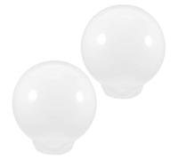 Toyvian Lot de 2 Abat-Jour Ronds en Acrylique Laitonné 20 CM Diamètre, Globe de Lampe de Remplacement pour Lampadaire Extérieur, Couvercle de Phare Résistant et Décoratif, Accessoire