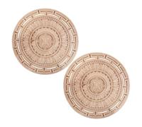 Toyvian Lot de 2 Appliques Décoratives en Bois Brut Sculpté à la Main Motif Floral Mandala Dimensions 20X20 CM Décoration Murale Meubles pour Cadres de Lit Escaliers et Armoires