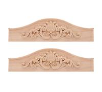 Toyvian Lot de 2 Appliques en Bois Massif Sculpté à Motif Floral, 29 X 8 Cm, Décorations Murales Meubles, Incrustations Décoratives pour Armoires et Commodes, Style Européen