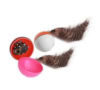 Toyvian Lot de 2 Balles Électriques de Belette Roulant Motorisé sans Pile Plastique Léger Couleur Aléatoire Interactif pour Chien et Chat Divertissement et Couleur