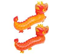 Toyvian Lot de 2 Ballons Décoratifs Dragon en Aluminium Grand Format Orange et Rouge pour Fête du Nouvel An Lunaire Décoration Intérieure et Extérieure