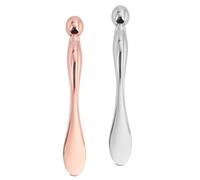 Toyvian Lot de 2 Bâtonnets de Massage Yeux en Alliage de Zinc Spatules à Masque Visage Multifonctions Finition Rose Doré et Argenté Outil de Soin Anti-Rides pour Contour des Yeux
