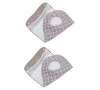 Toyvian Lot de 2 Bavoirs Imperméables pour Adultes Seniors Grands Bavoirs Réutilisables avec Récupérateur de Miettes Amovible Protège-Vêtements Lavable Gris à Carreaux pour Repas et