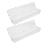 Toyvian Lot de 2 Boîtes de Rangement Transparentes en Plastique Couvercle Multifonctionnelles Grandes Tailles Étuis de Protection Portables pour Brosses à Dents Manuelles et