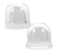 Toyvian Lot de 2 Boules à Neige Soi-Même en Plastique Transparent Socle Blanc et Transparent Cadre Photo Vertical Compatible Sublimation Décoration Personnalisée pour Fêtes et Présents