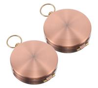 Toyvian Lot de 2 Boussoles de Randonnée d'Extérieur en Métal Cuivre Rétro avec Couvercle Rabattable Appareil de Navigation Léger et Compact pour Trekking Camping et Activités Nautiques