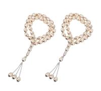 Toyvian Lot de 2 Bracelets Chapelets Musulmans en Acrylique Beige, Accessoires Élégants et Polyvalents pour Prière du Tasbih, Structure Ergonomique, Contemplation Ramadan
