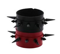 Toyvian Lot de 2 Bracelets Punk Ajustables en Cuir PU Clouté Manchettes Larges Rouge et Noir Style Gothique pour Hommes Accessoires Mode Rock pour Soirées et Usage Quotidien
