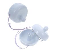 Toyvian Lot de 2 Brosses à Shampoing en Silicone Doux Bleu Clair Masseur de Cuir Chevelu avec Couvercle Amovible et Lanière Suspendue Outil de Massage Capillaire Portable pour Soin et