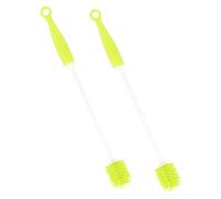 Toyvian Lot de 2 Brosses de Nettoyage pour Biberons Vertes Long Manche Brosse pour Bouteille d'Eau et Tasses Isothermes à Col Étroit Goupillon Ergonomique pour Nettoyage en Profondeur