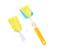Toyvian Lot De 2 Brosses Éponge Pour Biberons Et Tétines, Manche Plastique Ergonomique, Éponge Douce Amovible, Nettoyage Doux Pour Accessoires Bébé, Ensemble Nettoyage Lait